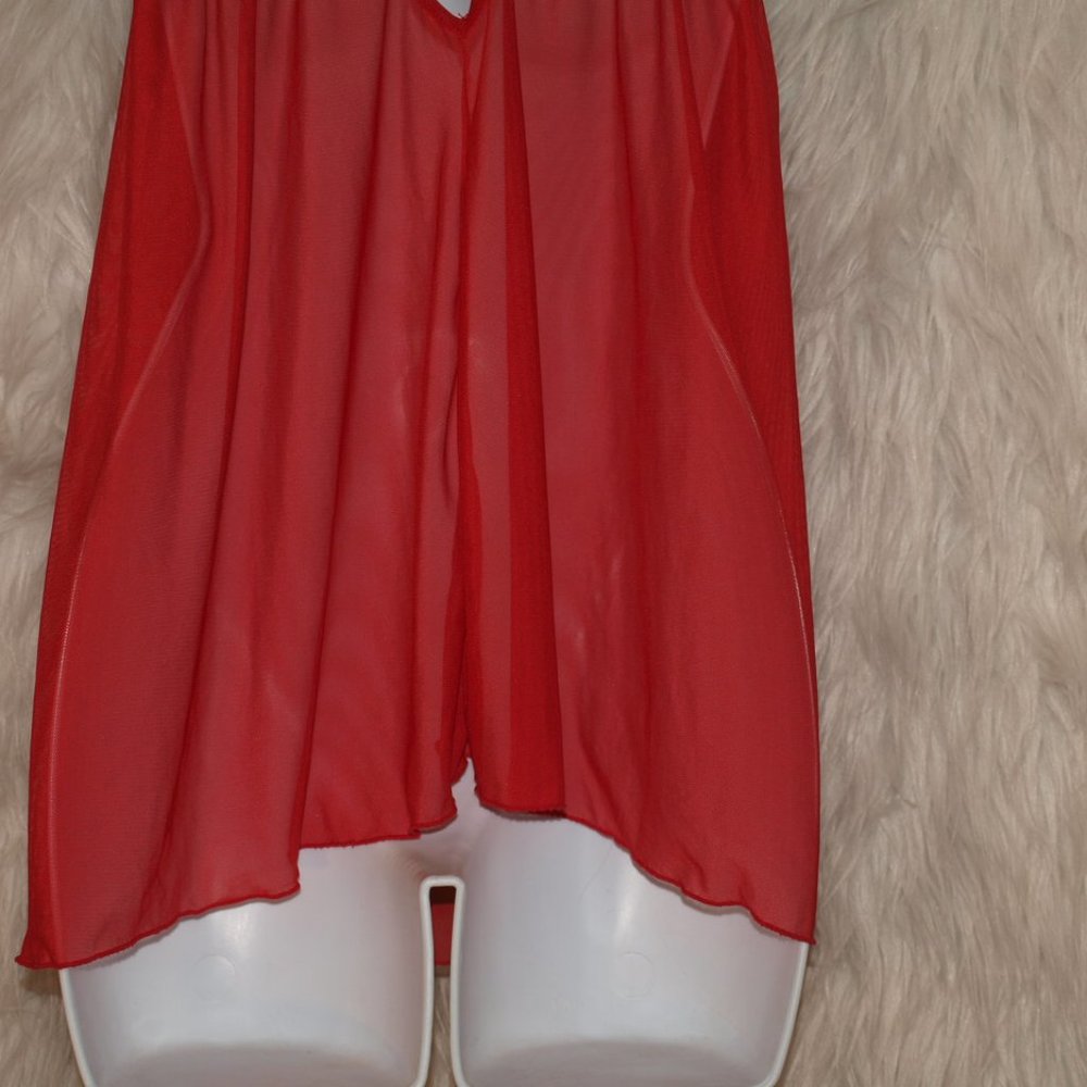 SIZE M LINGERIE Red Sheer BY BODY JEWELS USED FOR PHOTO SHOOT - Picture 4 of 8
